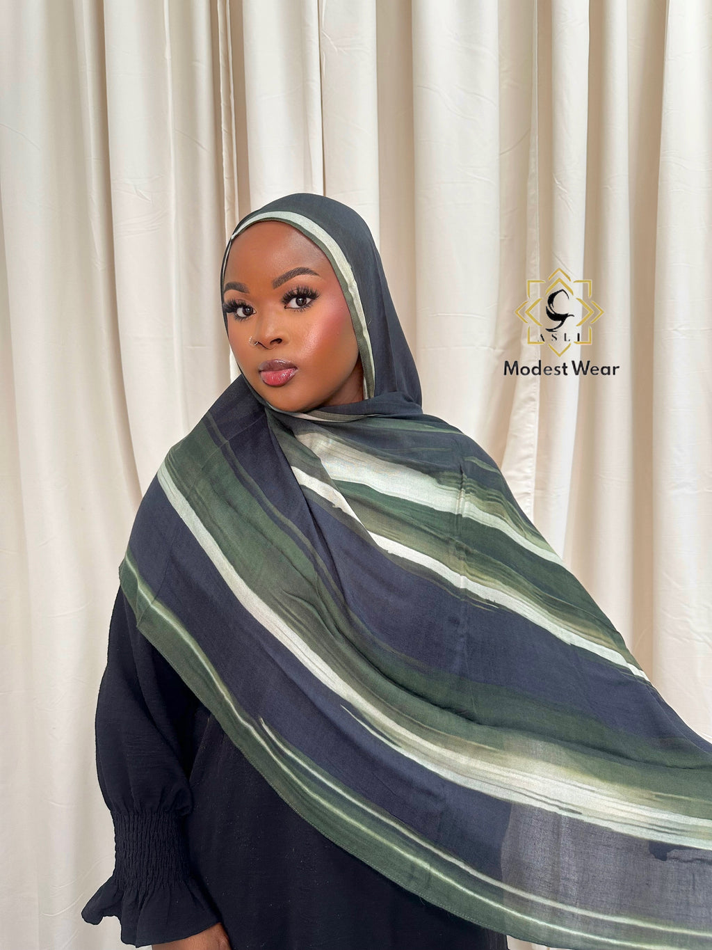 Forest Stripe Modal Hijab