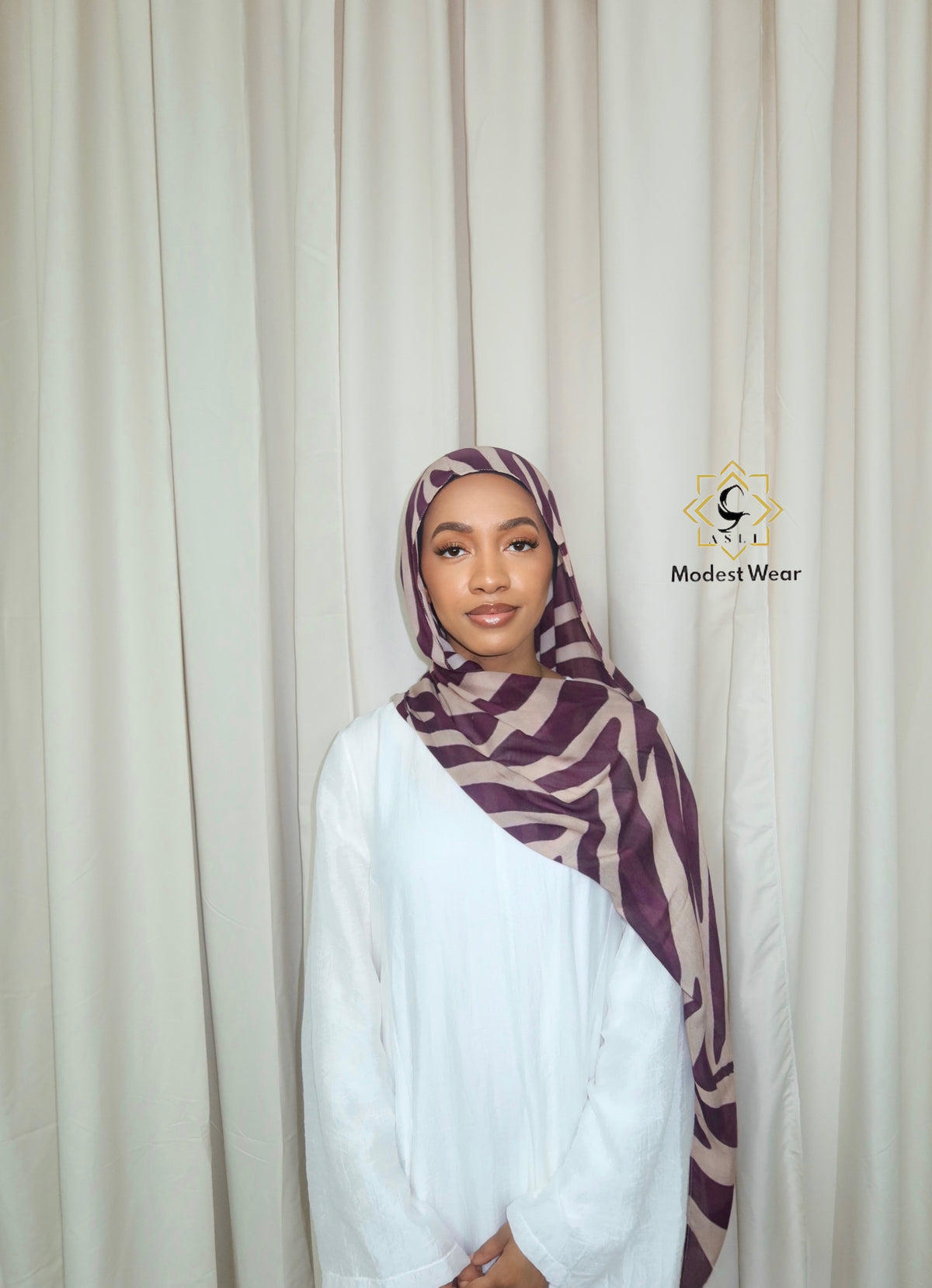 Plum Zebra Modal Hijab