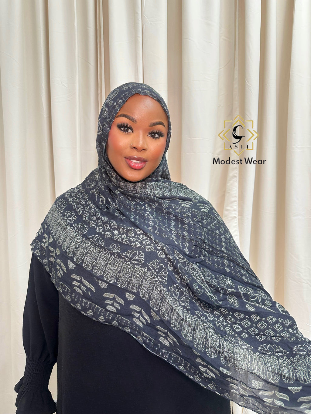 Midnight Paisley Modal Hijab