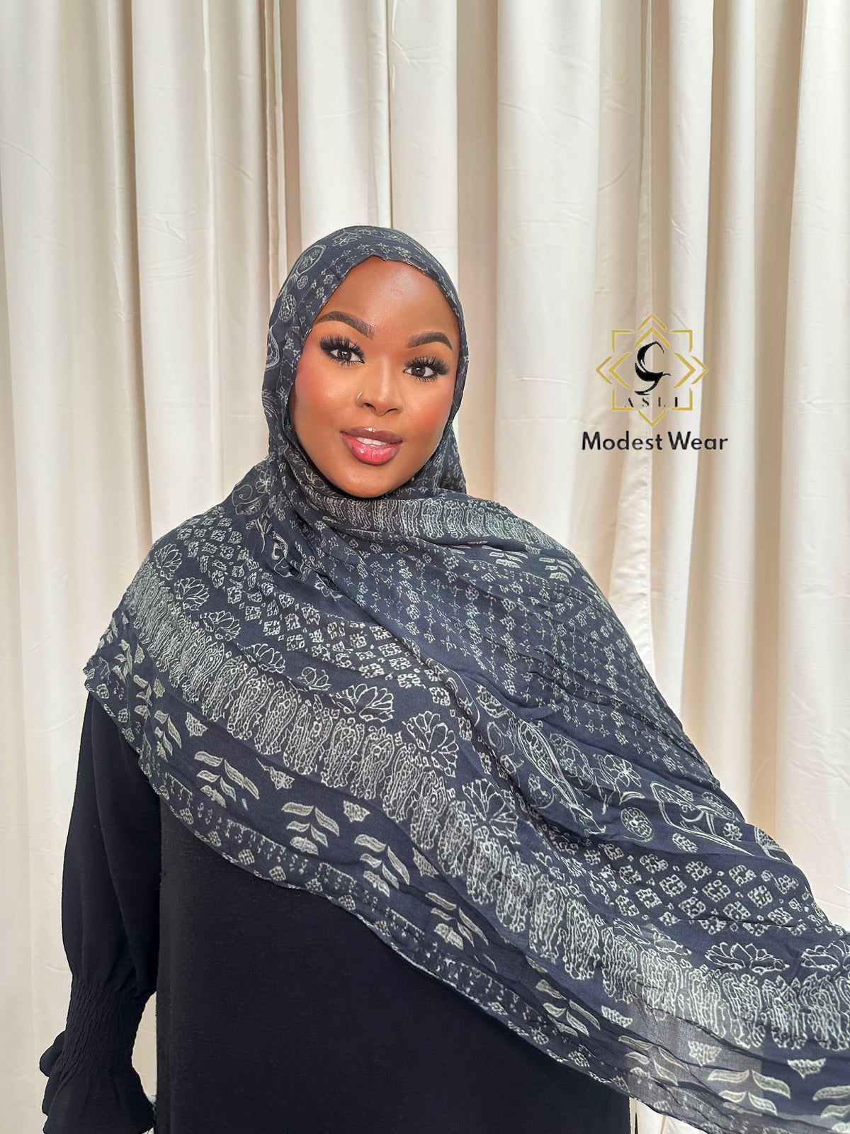 Midnight Paisley Modal Hijab