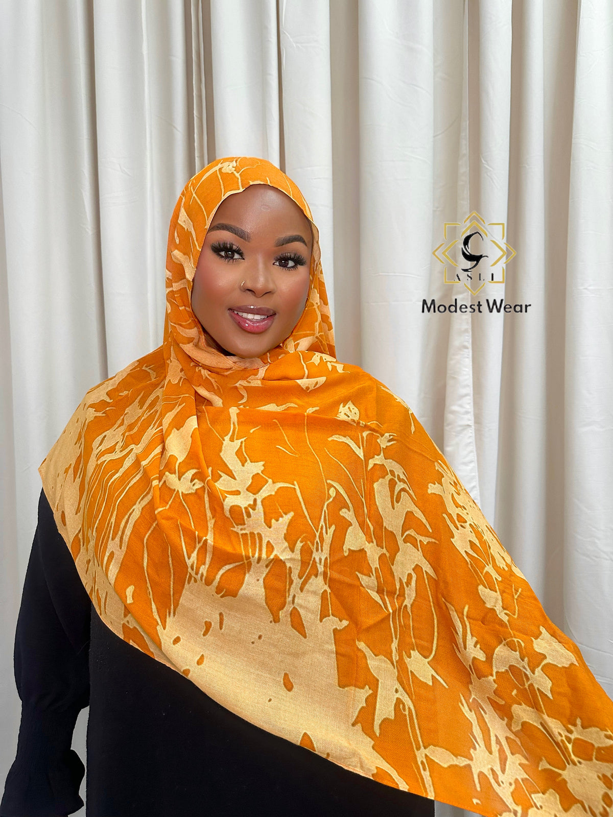 Tangerine Marble Modal Hijab