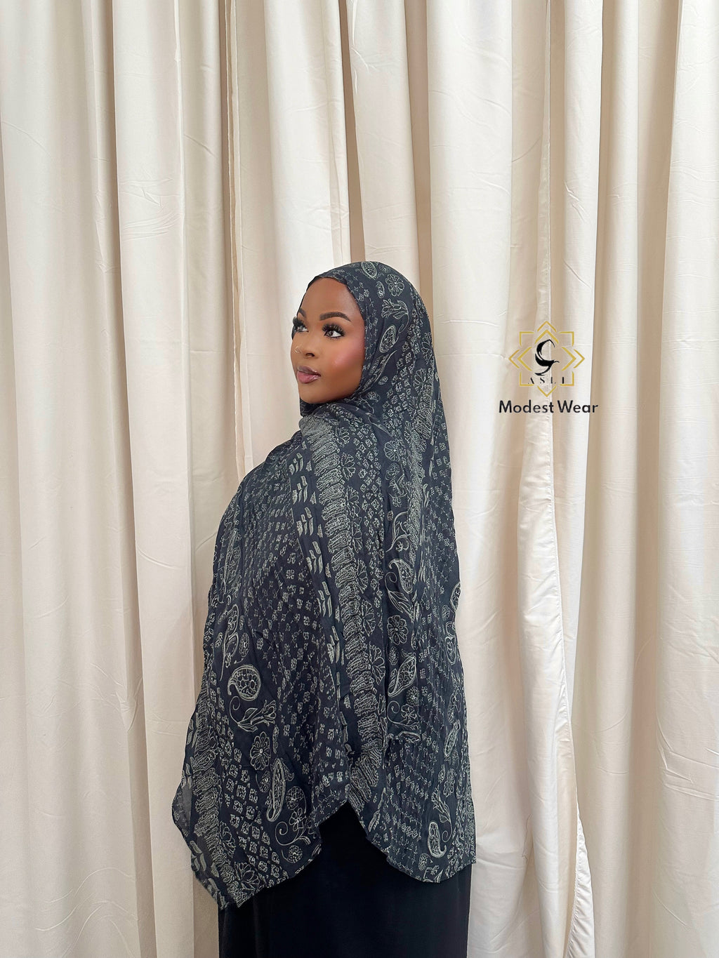 Midnight Paisley Modal Hijab