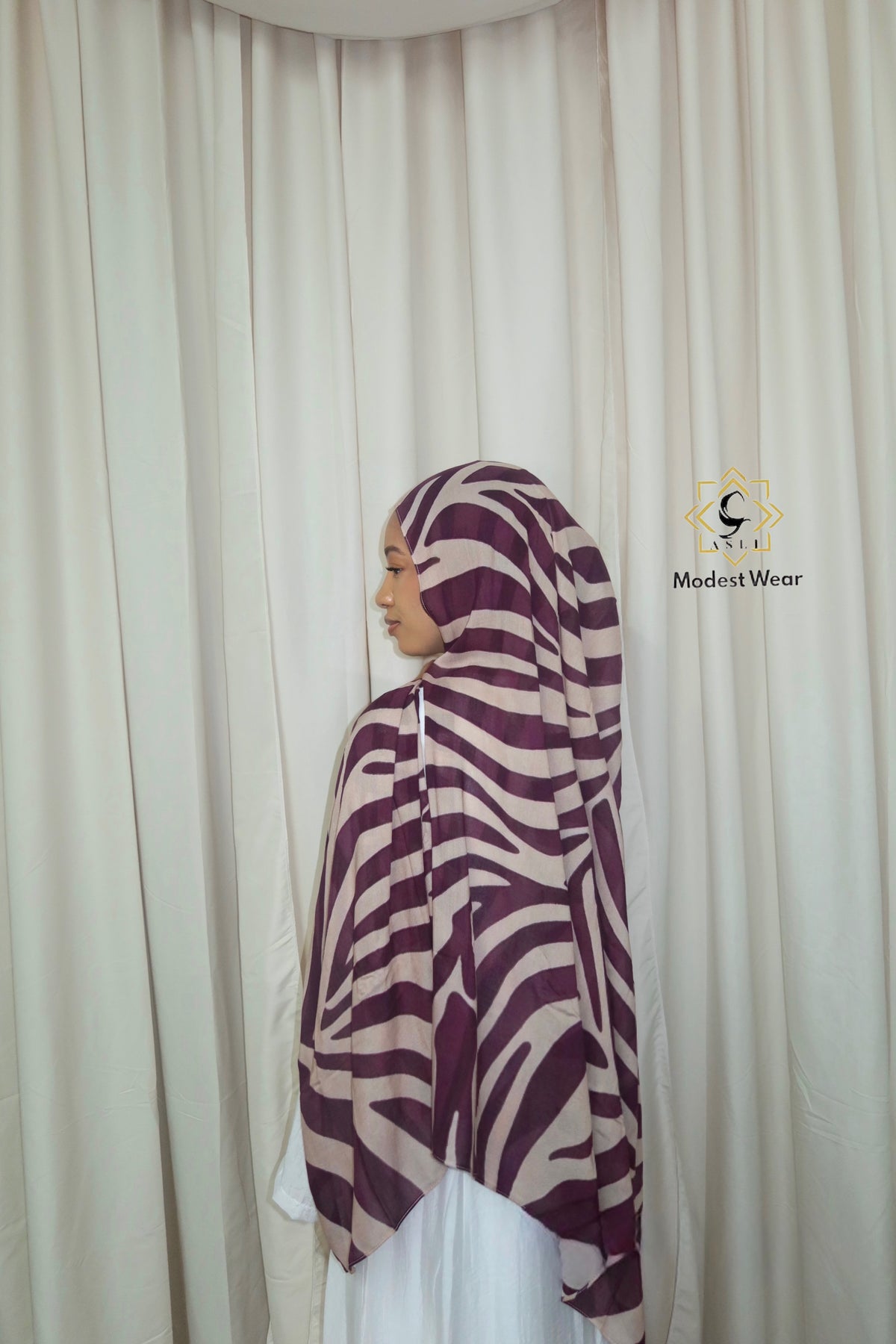 Plum Zebra Modal Hijab