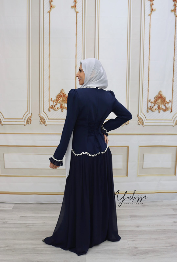 Elegant Long Sleave Dress with Embellishments