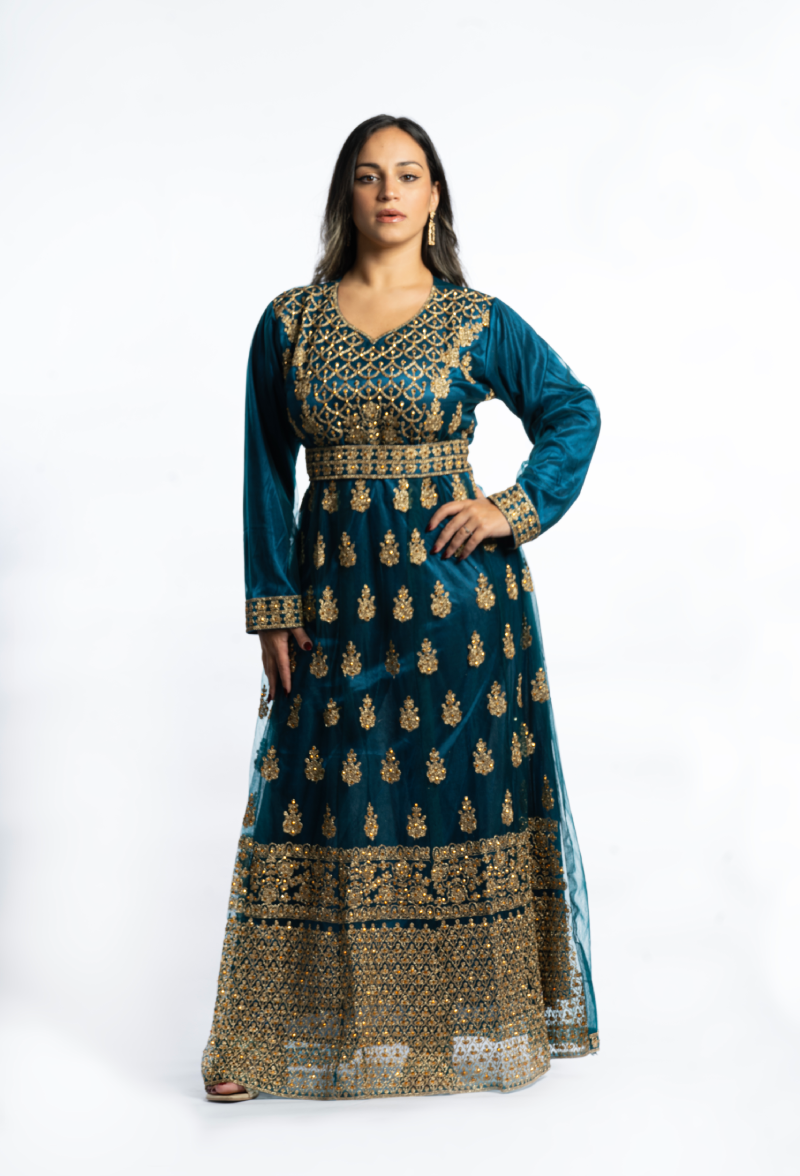 The 'Jewel of Arabia' Velvet & Organza Gown