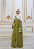 2pc Elegant Abaya with White Trim